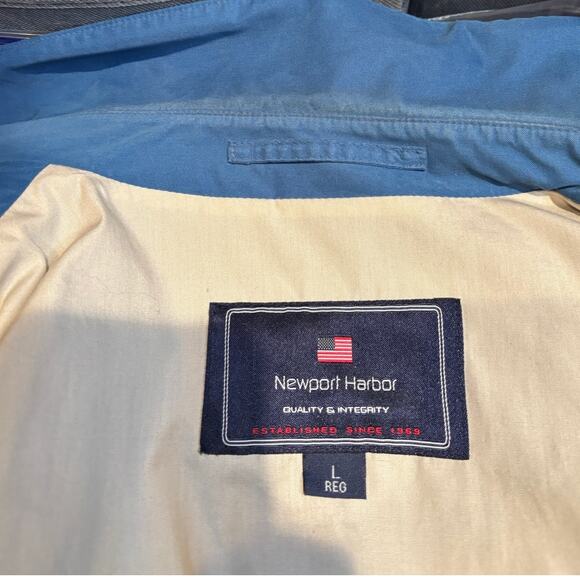 Men's Newport Harbor Blue Light Weight, Lined Suede Feel Golf Jacket, Size L - Picture 6 of 7